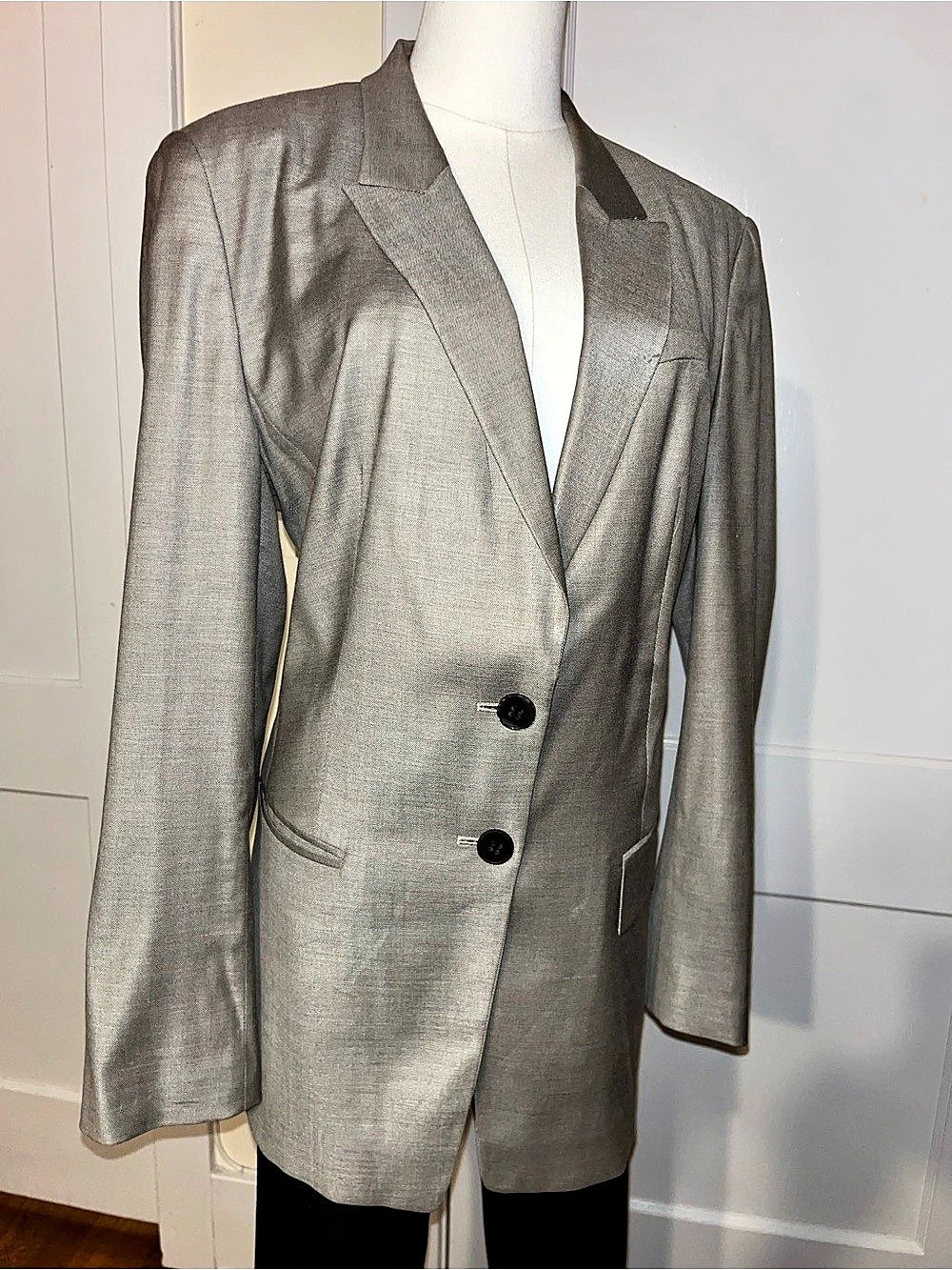 BOSS Hugo Boss âJuicydaâ Tailored Blazer US 14 â Elegant Taupe Gray Power Jacket